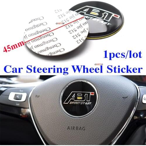 1pcs Epoxy 3D Decal Label Car Auto Steering Wheel Sticker ABT 45mm 4.5cm for Vw B6 B7 CC MK5 MK6 Tiguan Decoration Logo