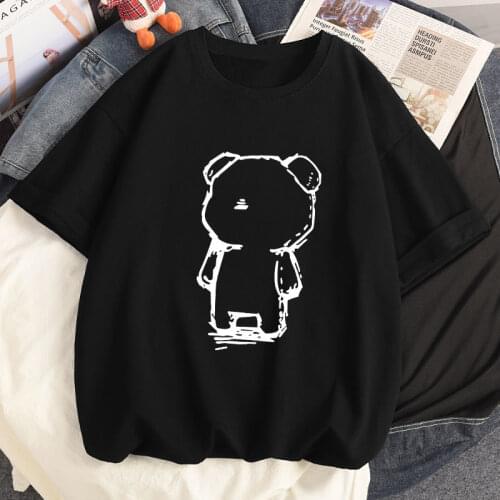 Summer Fashion Women Oversized T-shirts Cute Kawaii Anime Graffiti Bear Harajuku Loose Casual TShirt Short Sleeved T Shirt Tops