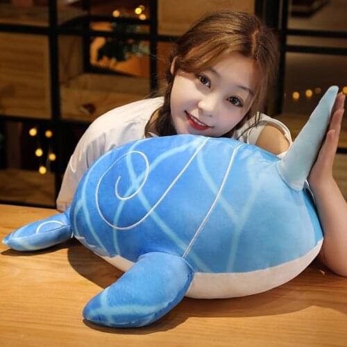 Game Genshin Impact Cute Whale Fish Anime Q Version Plush Stuffed Dolls Sleep Throw Pillow Cartoon Cushion Toy CosplayMascot