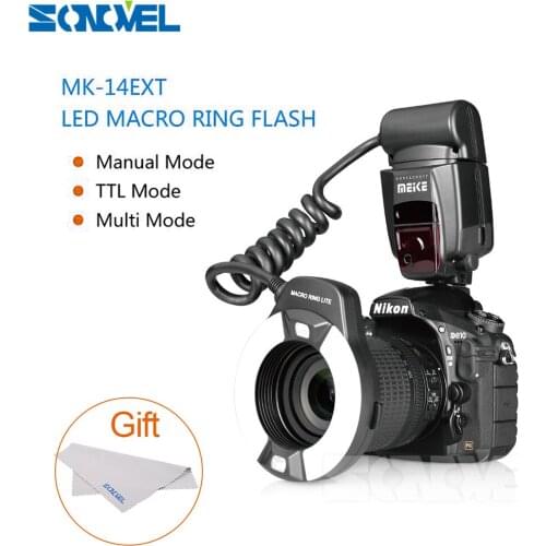 Meike MK-14EXT LED TTL Macro Ring Flash Lite AF I-TTL Assist Lamp For Nikon D7000 D5000 D5100 D3200 D3100 D3000 D3 D800 D700 D2