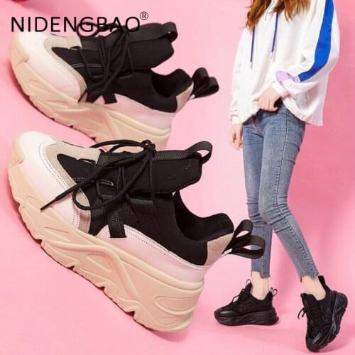 Sneakers Women Chunky Sneakers Thick Bottom Vulcanize Shoes Fashion Breathable Heighten Casual Platform Shoes Woman Basket Femme