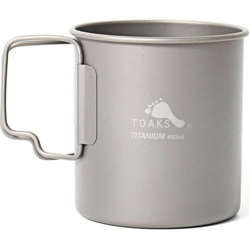 TOAKS Titanium Tableware Outdoor Mug Camping Cup, Large Size Can be Used as a Pot CUP-450