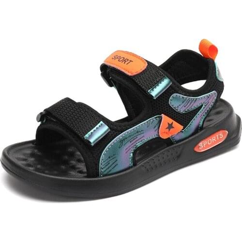 Summer Childrens Sandals 2021 New Outdoor Kids Beach Shoes Korean Fashion Breathable Boys Sneakers Big Kids Girl Beach Sandals