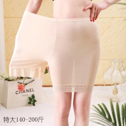 Summer Thin Women Large Size Cotton Safety Shorts Pants Lace Cool High Elasticity High Waist Plus Size Shorts Under Skirt Female