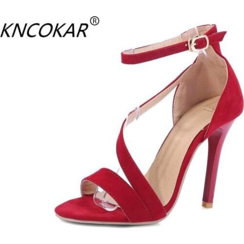 KNCOKAR 2018 Summer womens new fashion sexy and elegant high - band sandals with high - size sandals
