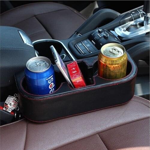 Multifunction Car Seat Cup Holder PU Leather Car Storage Box Universal Auto Drink Holder Phone Holder Stand Stowing Tidying