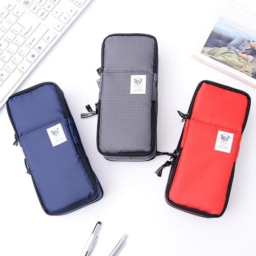 Korean Multifunction School Pencil Case & Bags Large Capacity Nylon School Supplies Pencil Bags for Kids Stationery Pencil Box