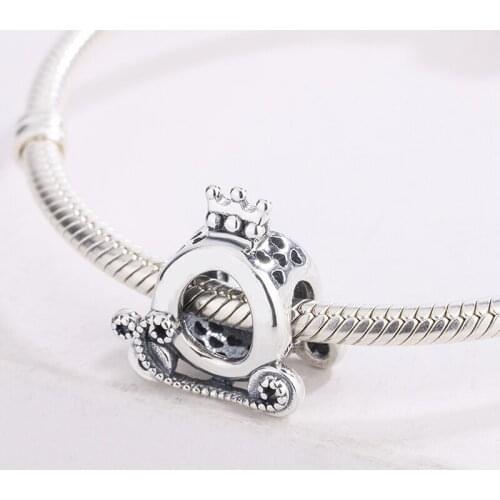 Fashion 925 Sterling Silver Crown O Carriage Pendant Charm Bracelet DIY Jewelry Making For Original Pandora Accessories
