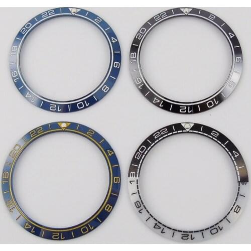 New High Quality 38mm Black wihte blue sign Watch Ceramic Bezel Ring Insert Fit 40mm Watch