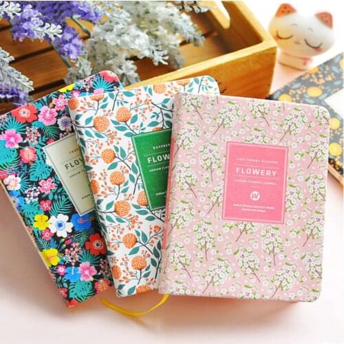 New Arrival Cute PU Leather Floral Flower Schedule Book Diary Weekly Planner Notebook School Office Supplies Kawaii Stationery