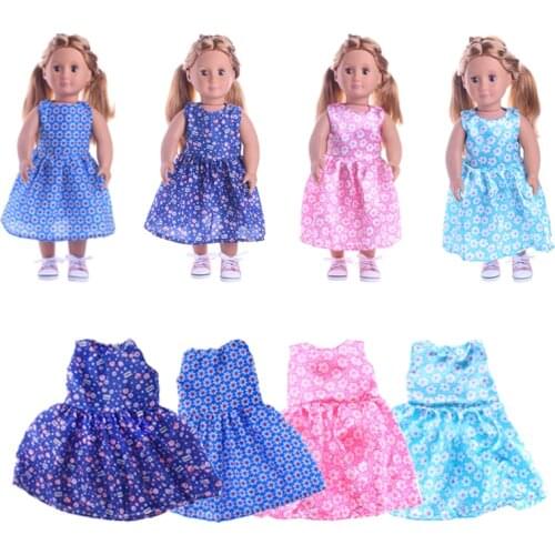 Doll Clothes Dresses Floral Frocks For 18 Inch & 43 Cm Dolls New Born Baby Generation Girls Birthday Gifts