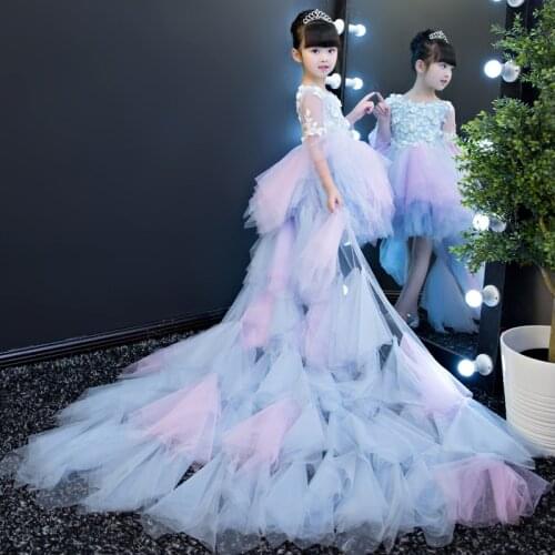 Girls Princess Wedding Dresses for Baby Girl Tutu Dress ankle length Prom Little Sister Big Sister Matching Clothes 12M 2 years