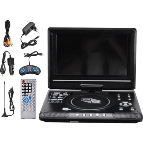 9.8 Inch Portable Home Car DVD Player VCD CD Game TV Player USB Radio Adapter Support FM Radio Receiving-EU Plug