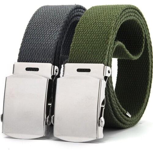 Hot Men Belt Quality Canvas Automatic Buckle Mens Tactical Belt Outdoor Youth Students Jeans Belt Training Belt Combat Belts