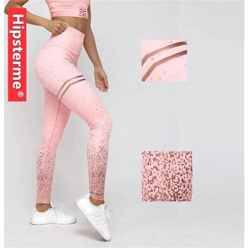 Stamping Yoga Pants Golden High Waist Sports Leggings for Fitness Womens Push Up Gym Tights Mallas Mujer Deportivas Leggins