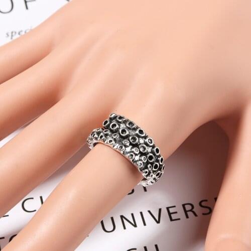 Unisex Stainless Steel Octopus Ring Vintage Punk Sea Ocean Animal Ring Shellhard Jewelry Bague Party Accessories