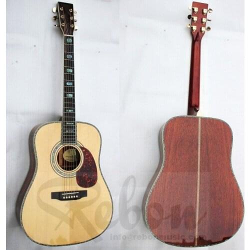 Weifang Rebon 41 size all solid spruce&mahogany wood acoustic guitar with real abalone binding and inlay