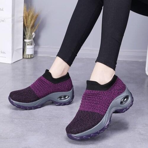 Women Sneakers Breathable Autumn Mesh Female Casual Shoes Flat Platform Slip On Loafers Walking Shoes For Women Plus Size 35-42