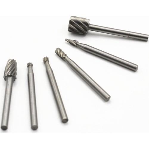 1/8" Woodwork Burrs HSS end mill Rotary Files Set ABRASIVE ROTARY FILE SET