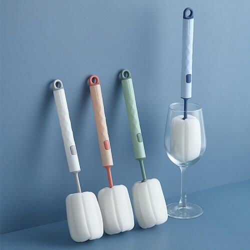 1Pcs Sponge Brush Cup Brushes Kitchen Cleaning Tool For Wineglass Bottle Coffee Tea Glass Cup Mug Long Handle Brush