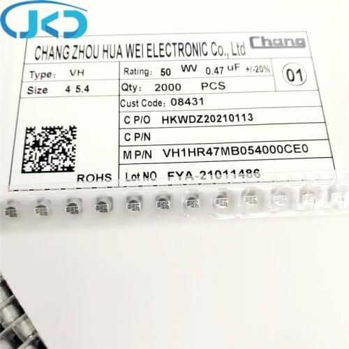20pcs/50pcs New 0.47uF 50V 4x5.4mm Super Low ESR 50V0.47uF SMD Aluminum Electrolytic Capacitor High Quality 0.47UF50V SMD
