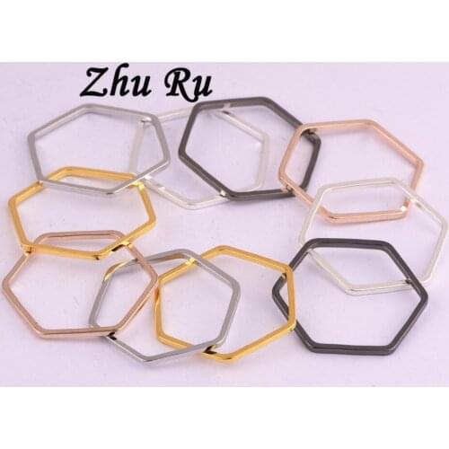 20pcs ZHU RU 20mm Geometric hexagons star Honeycomb crystal shape Charms Pendant fit Connector DIY Craft Jewelry Accessories