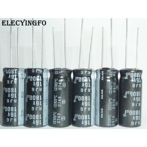 5pcs/50pcs 1800uF 16V1800UF ELNA RJG series 10x25mm 16V1800uF Audio grade capacitor
