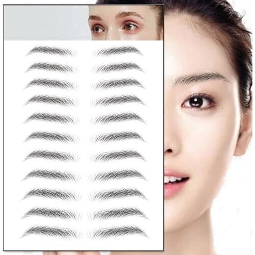 6D Eyebrow Sticker Bionic Tattoo Semi-Permanent Water Transfer Waterproof Embroidery Eyebrow Tattoo Sticker Makeup Supplies