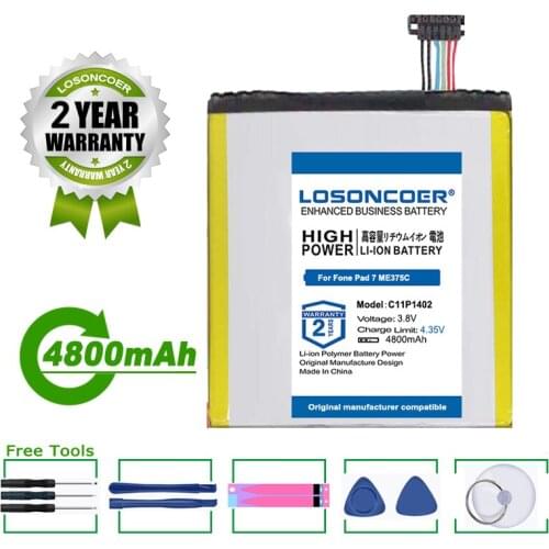 LOSONCOER Battery 4800mAh C11P1402 Battery for ASUS Fone Pad 7 ME375C FE375 FE375CXG K019