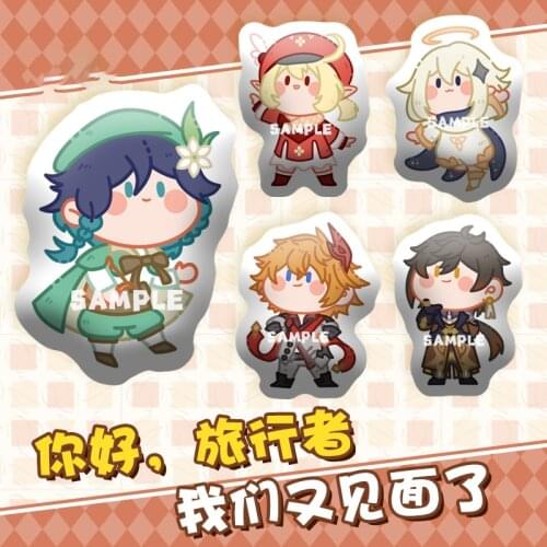 Anime Genshin Impact Xiao Klee Paimon Cute Short Plush Cartoon Doll Stuffed Pillow Throw Sofa Desk Decor Student Toys Cushion