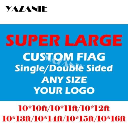 YAZANIE 10x10ft/10x11ft/10x12ft/10x13ft/10x14ft Large Custom Flags and Banners Big Design Logo Print Polyester Decorative Flags