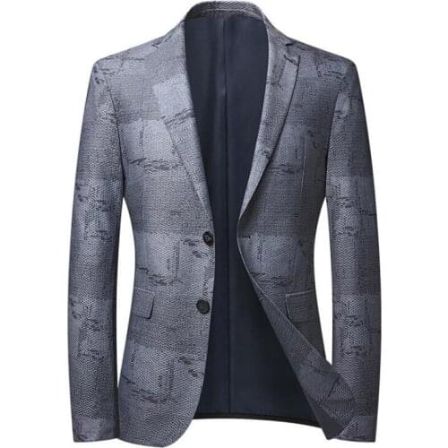 Mens Blazer Britishs Style Casual Slim Fit Suit Jacket Male Blazers Men Coat Terno Masculino Plus Size M-4XL