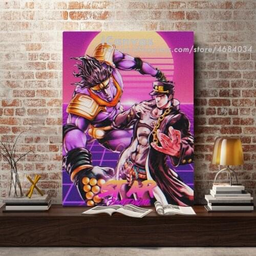 Jotaro Kujo Star Platinum JoJos Bizarre Retro Canvas Home Decor Prints Living Room Bedroom Painting Wall Art Decoration Poster