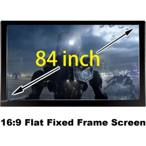 Home Cinema Screen 84 inch Diagonal With 16:9 Flat Fixed Frame 3D Projector Screens 80mm Black Velevt