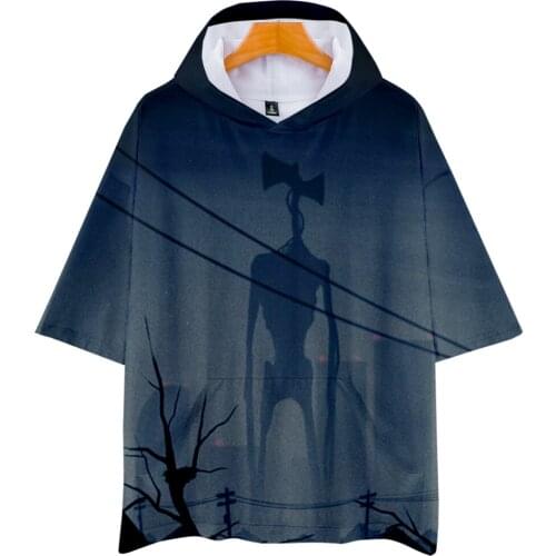 Siren Head 3D Hooded T-shirt Women Men Harajuku Summer Fashion Short Sleeve Print Hot Sale Streetwear T-shirts Clothing
