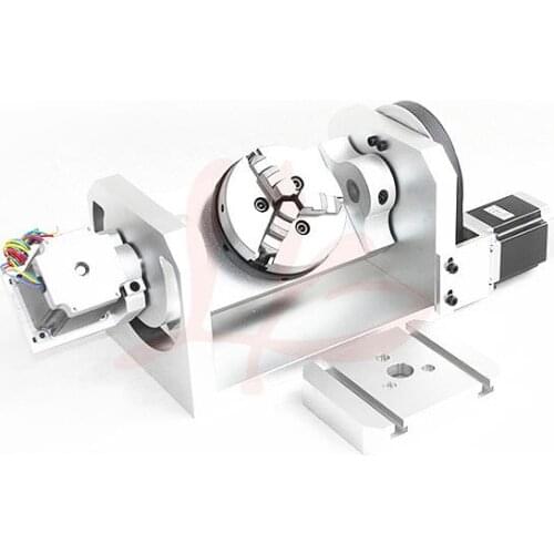 Mini cnc 4th aixs / 5th axis / A aixs rotary axis with chuck with table for cnc router