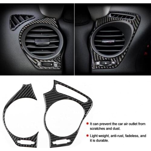 Mutips 2pcs Car Dashboard Air Vent Outlet Trim Cover Carbon Fiber Sticker Left Right Frame for Lexus IS IS250 300 350C 2006-2012