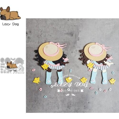 Easter Bent over girl Metal Cutting Dies Scrapbooking Stencil DIY Mold Craft Embossing Die Cuts Card Making New Dies For 2020