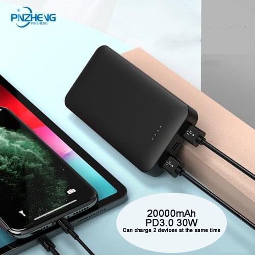 PINZHENG Power Bank 20000mAh USB C Portable Charger PowerBank For iPhone Samsung Xiaomi mi9 External Battery Charging Phone Pack