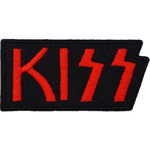 KISS iron on backing punk skull embroidered rider biker motorcycle patches for back vest hat clothing