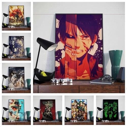 Full Round Drill Anime Poster Attack On Titan DIY Diamond 5D Embroidery Cross Stitch Picture Wall Art Gift Painting Home Decor