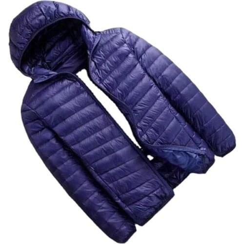 Autumn Winter Down Jacket Men Casual Stand Collar Ultra Light Parka Coat Portable Outwear Windproof White Duck Down Jacket 5XL