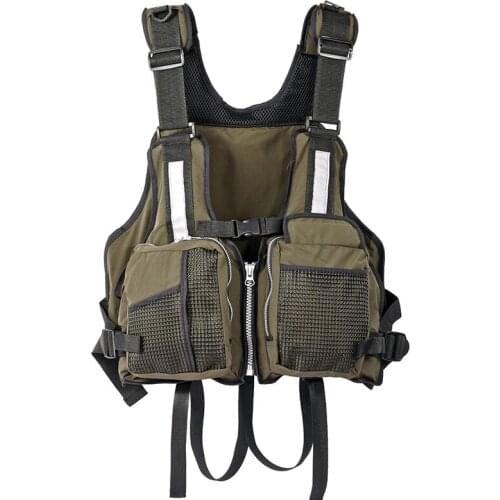 Nylon Rescue Jacket Adult Swimming Life Vest Outdoor Buoyancy First Aid Kayak Fishing Life Jacket Vest for Drifting Boating Vest