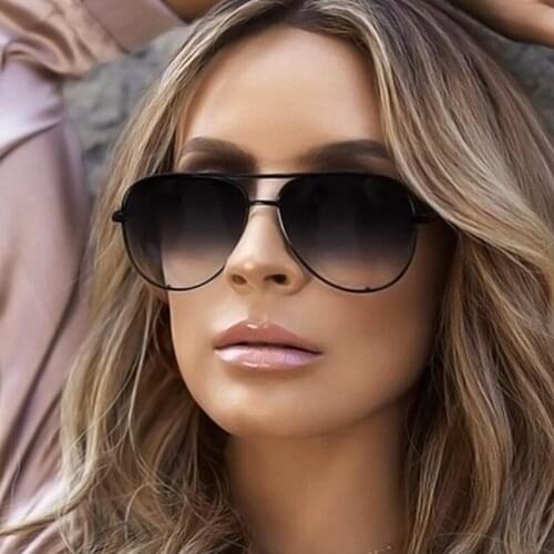 Girlview vintage style gradient lens sunglasses double nose sunglasses metal sunglasses UV400 men and women