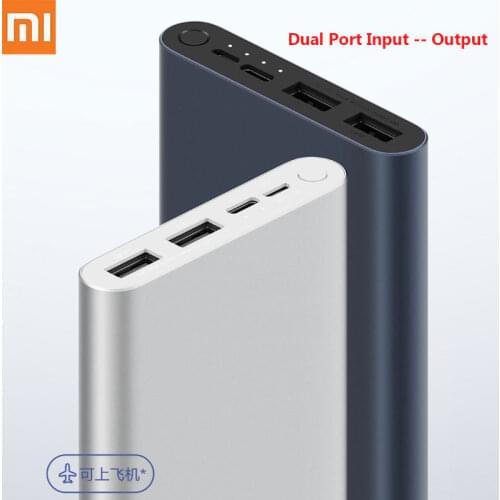 Xiaomi Mi Power Bank 3 10000mAh Fast charge version Micro-USB USB-C Two-way 18W Battery Travel Powerbank for iPhone XS PLM13ZM