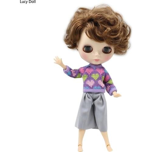 Factory Blyth doll doll 1/6 boy doll BL9158 Brown curly hair Male Joint body Toy Gift about 30cm