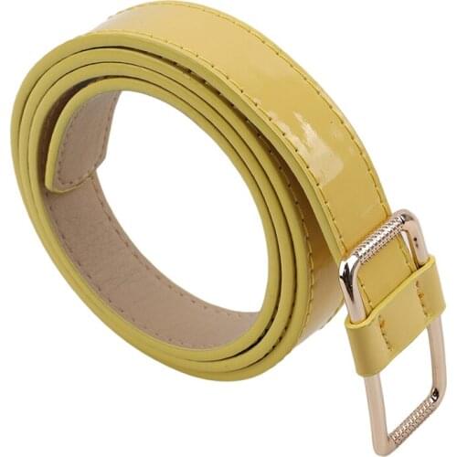 Women Faux Leather Belts Candy Color Thin Skinny Waistband Adjustable Belt Women Dress Strap cinturon mujer