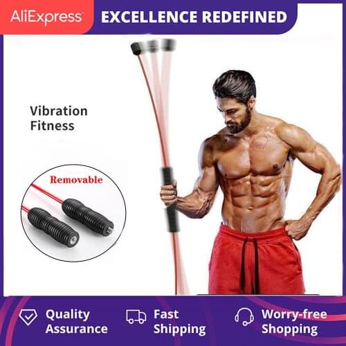 2PCS Top Multi-Function Detachable Body Muscle Stimulator Massager Weight Loss Fitness Elastic Vibrating Rod Tremble Yoga Wand