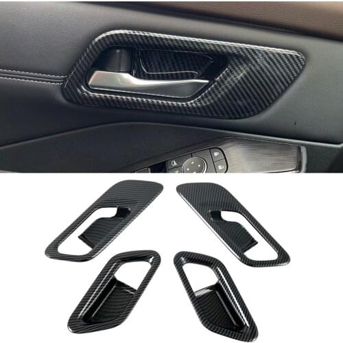Car Styling 4PCS Carbon Fiber Printed Interior Door Handle Bowls Cover Trim for Nissan Rogue X-Trail T33 2021 2022