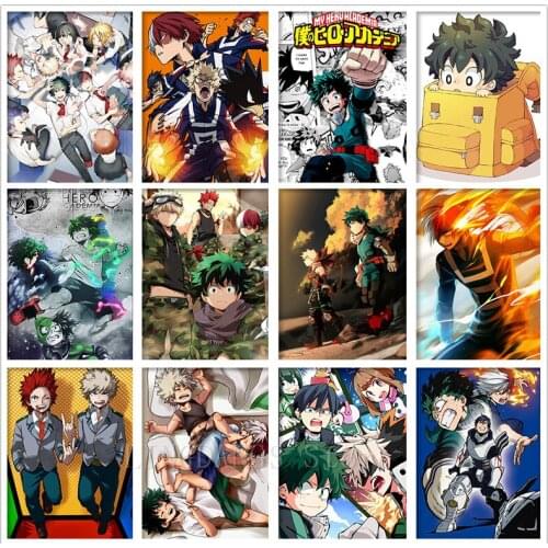 5D DIY Diamond Painting Boku No My Hero Academia Midoriya Bakugou Shoto Anime Diamond Embroidery Mosaic Cross Stitch Home Decor